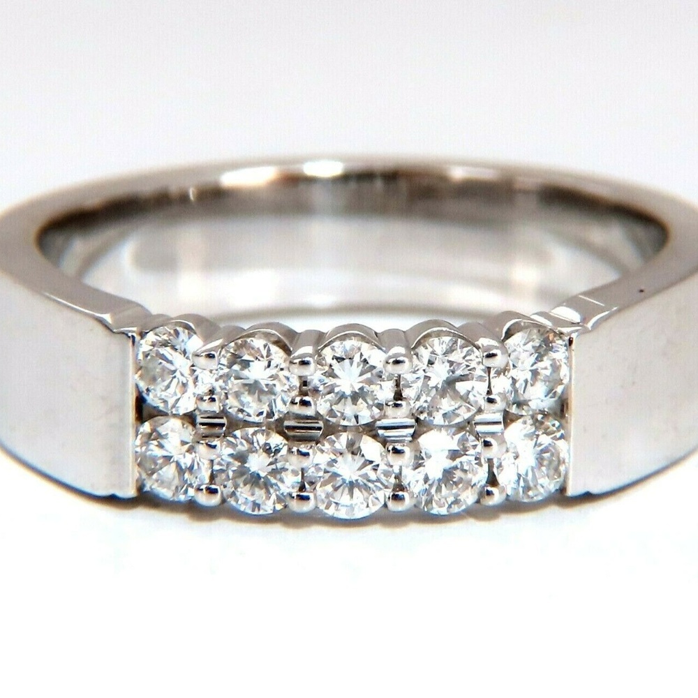 .60ct Natural Round Diamonds Double Row Common Prong Band 14 Karat*